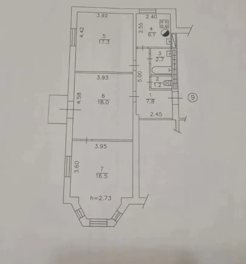 Продается 3 - х комнатная квартира, ул. Большая Магистральная, ориентир рынок Объединённый, арт. 5331