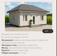 ИЖС (индивидуальное жилищное строительство)/Типовой проект "NOF-1". ЛЬГОТНАЯ ИПОТЕКА 2 %.