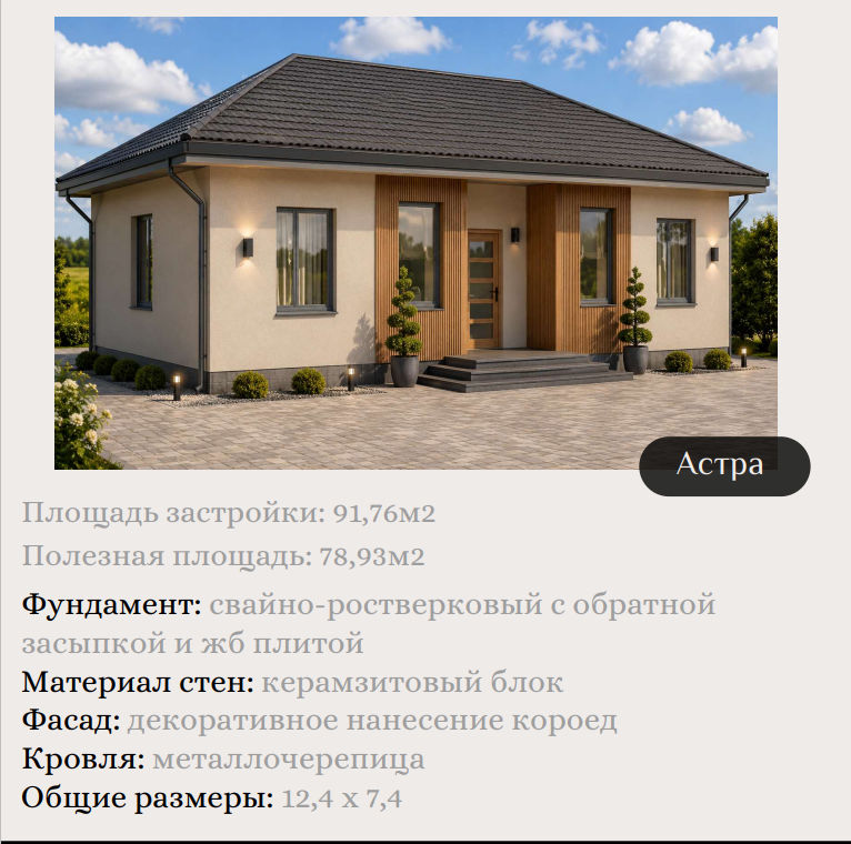 ИЖС (индивидуальное жилищное строительство).Типовой проект "АСТРА". ЛЬГОТНАЯ ИПОТЕКА 2 %.